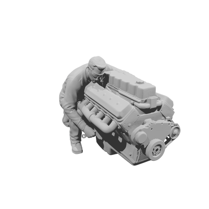 MM2197 Heavy Equipment Mechanic-1 Worker with Engine