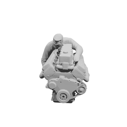 MM2197 Heavy Equipment Mechanic-1 Worker with Engine