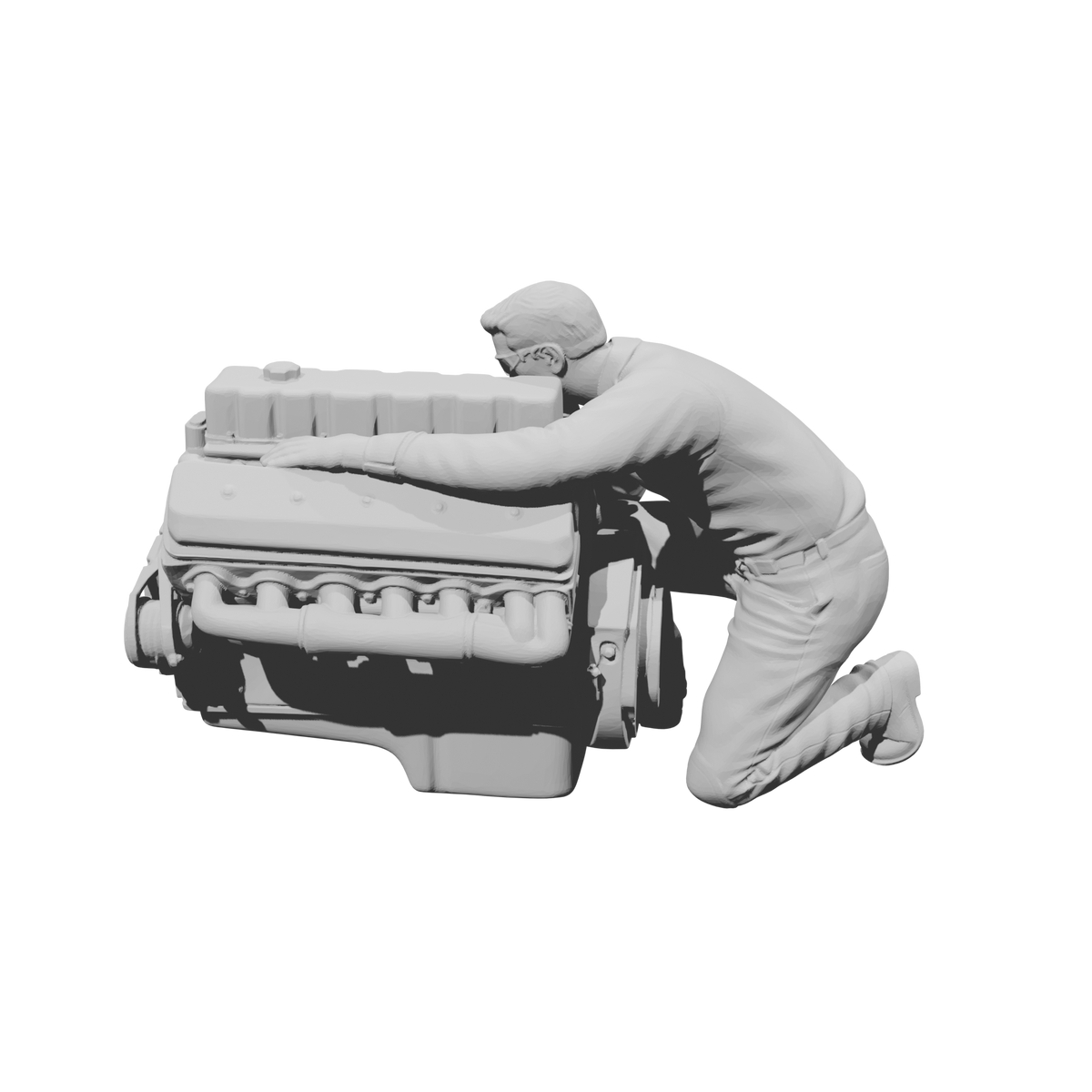 MM2197 Heavy Equipment Mechanic-1 Worker with Engine