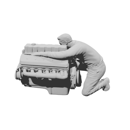 MM2197 Heavy Equipment Mechanic-1 Worker with Engine