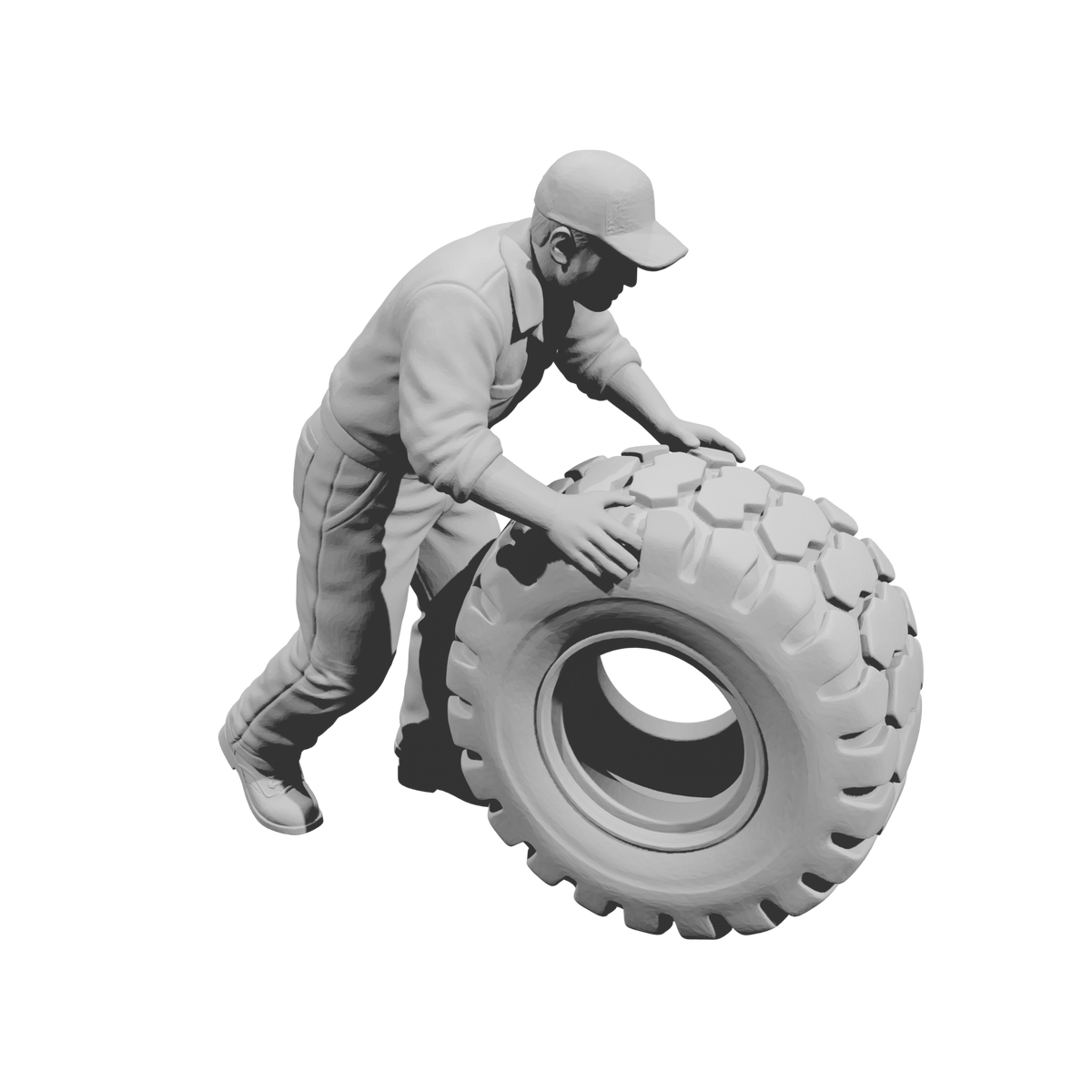 MM2218 Heavy Equipment Mechanic-22 Man Rolling Large Tire