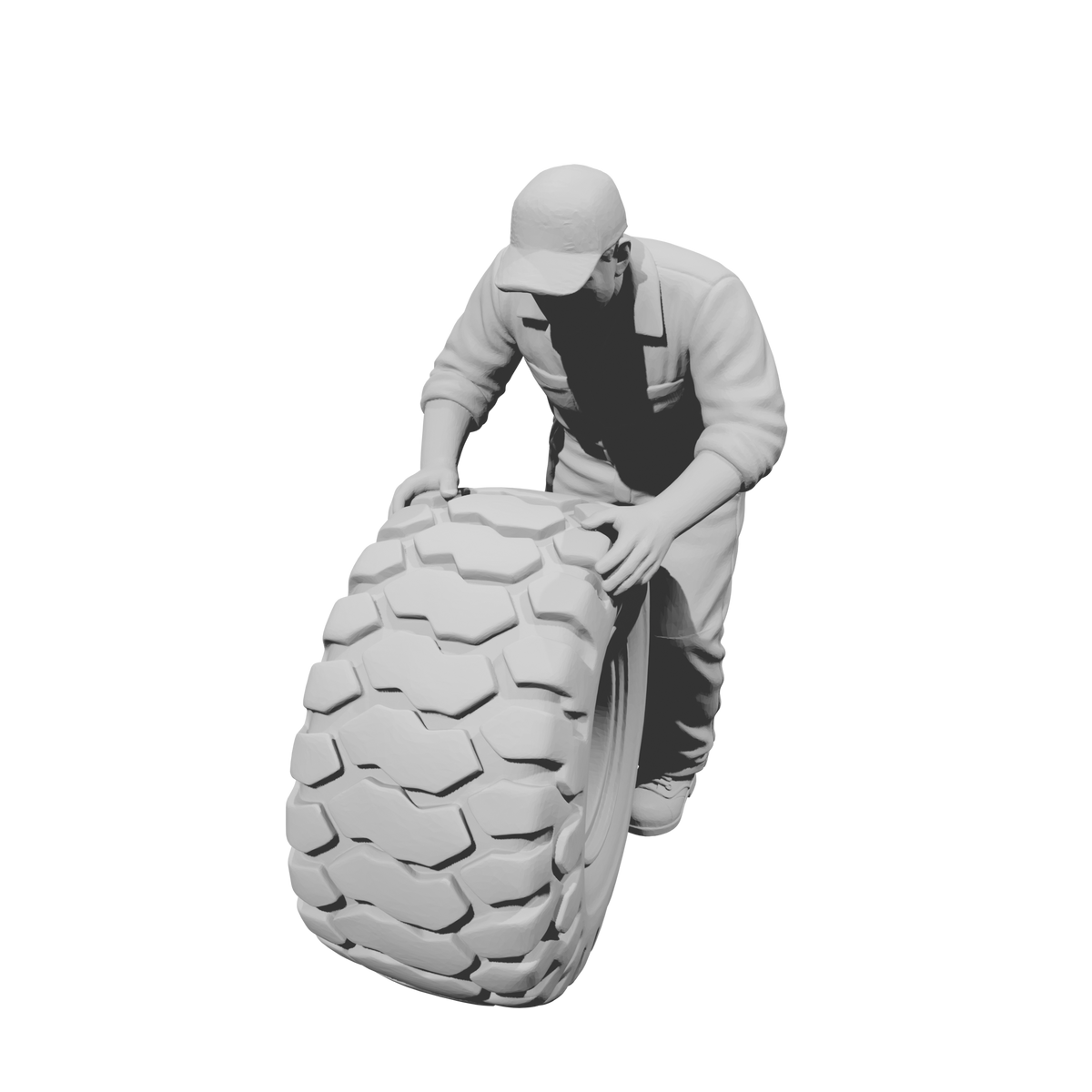 MM2218 Heavy Equipment Mechanic-22 Man Rolling Large Tire