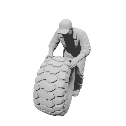 MM2218 Heavy Equipment Mechanic-22 Man Rolling Large Tire
