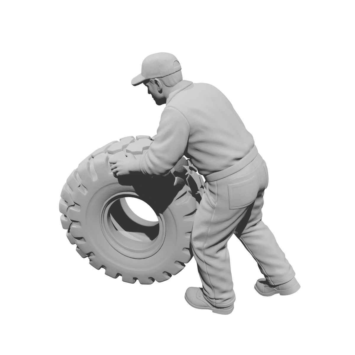 MM2218 Heavy Equipment Mechanic-22 Man Rolling Large Tire