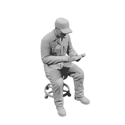 MM2219 Heavy Equipment Mechanic-23 Seated Tech with Tablet