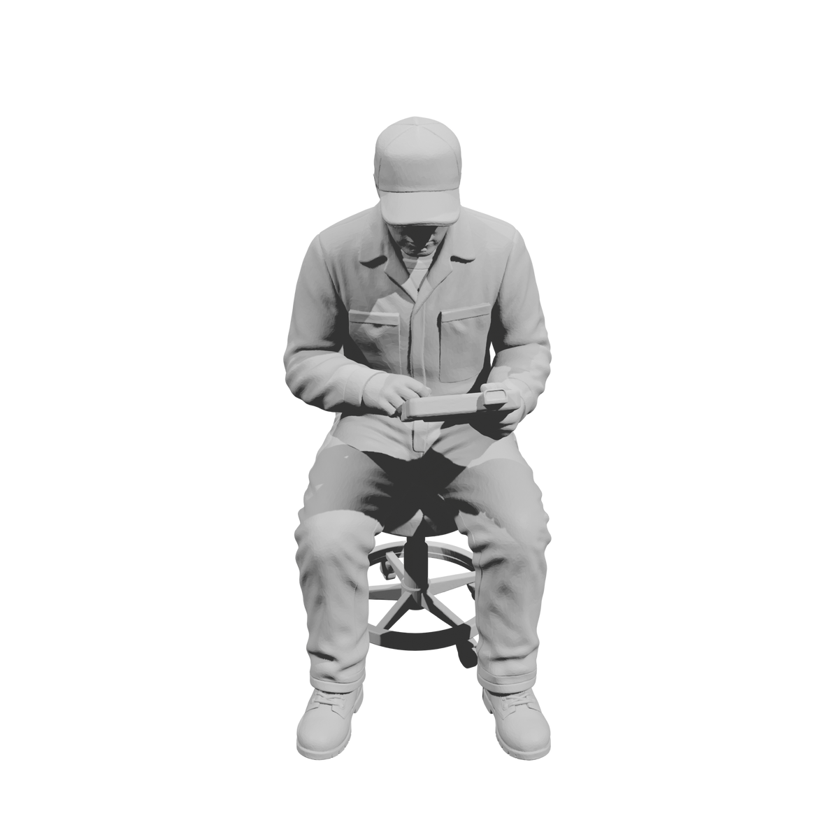 MM2219 Heavy Equipment Mechanic-23 Seated Tech with Tablet