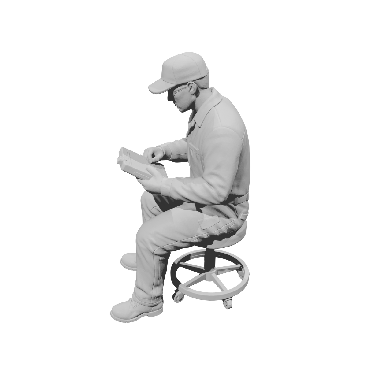 MM2219 Heavy Equipment Mechanic-23 Seated Tech with Tablet