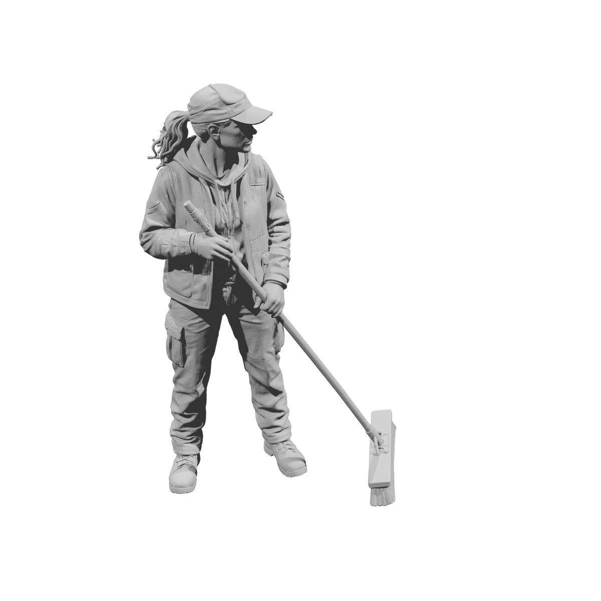 MM2222 Highway Incident Response Crew-2 Female Sweeper with Broom