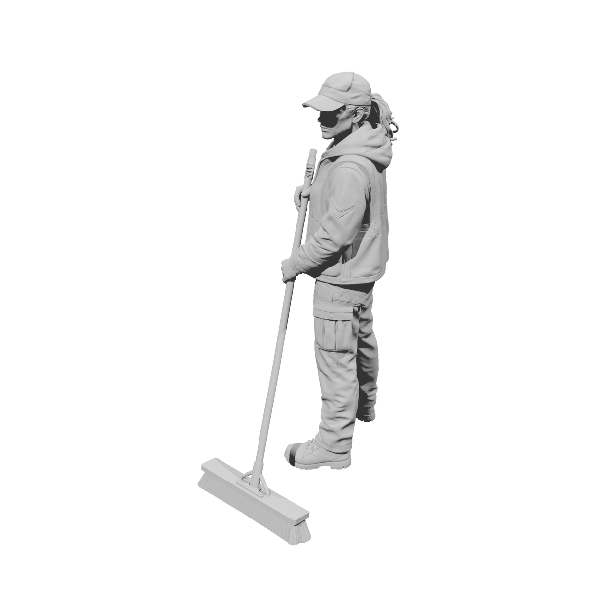 MM2222 Highway Incident Response Crew-2 Female Sweeper with Broom