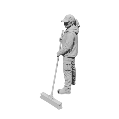 MM2222 Highway Incident Response Crew-2 Female Sweeper with Broom