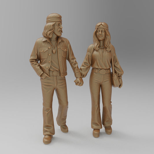 MM4428 1970s Street Scene Hippie Couple