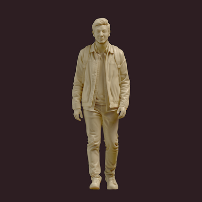 MM4179 Older Male Walking With Backpack