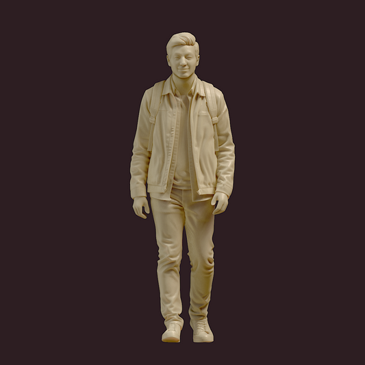 MM4179 Older Male Walking With Backpack