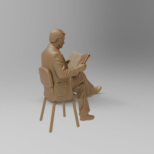 MM4428 1970s Street Scene Man Reading Paper