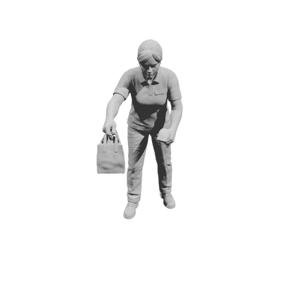 MM2301 Night Shift Convenience Store Crew-29 Worker scanning Bag
