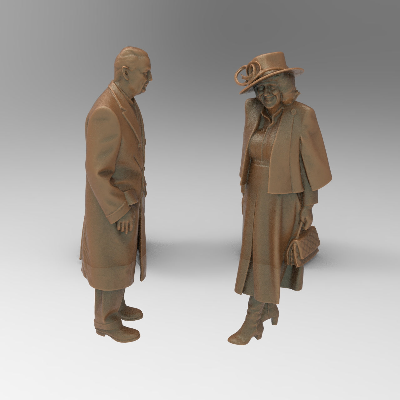 MM4364 WW2 Old couple dressed up