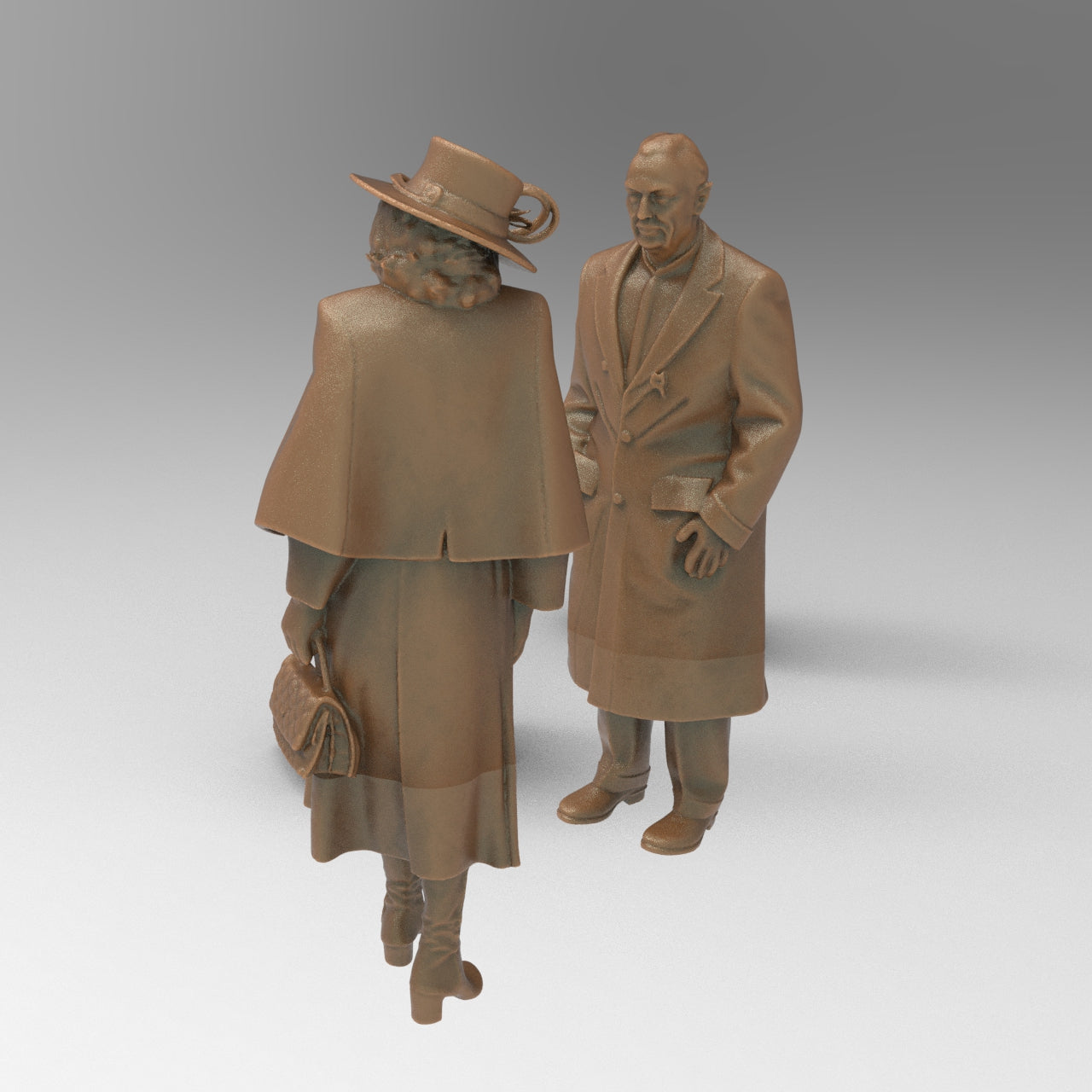 MM4364 WW2 Old couple dressed up
