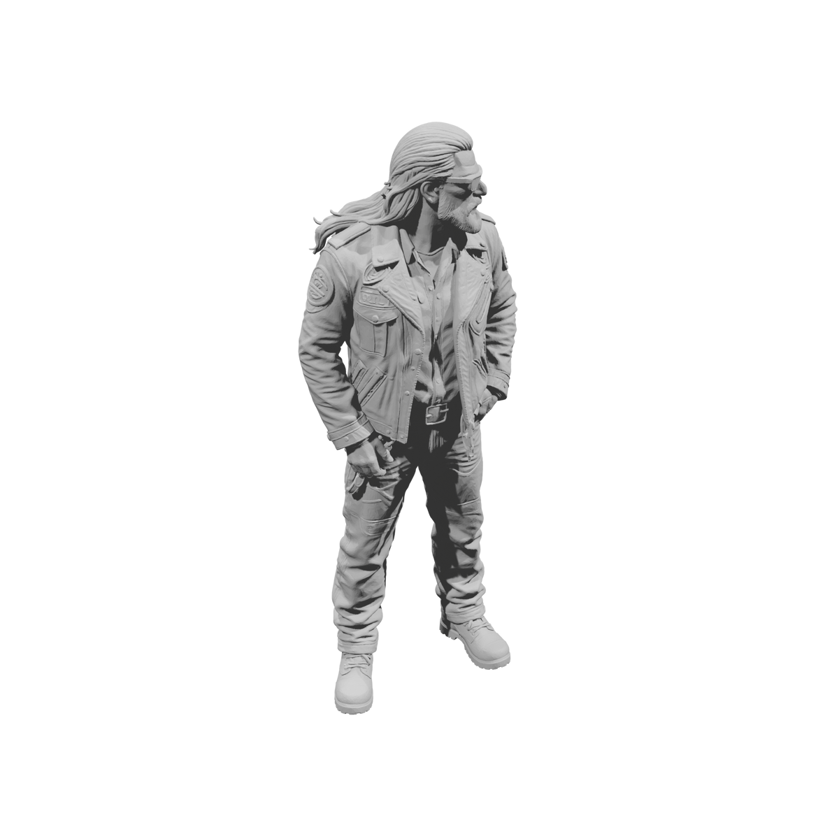 MM2266 Outlaw Biker Crew-1 Bearded Man in Sunglasses