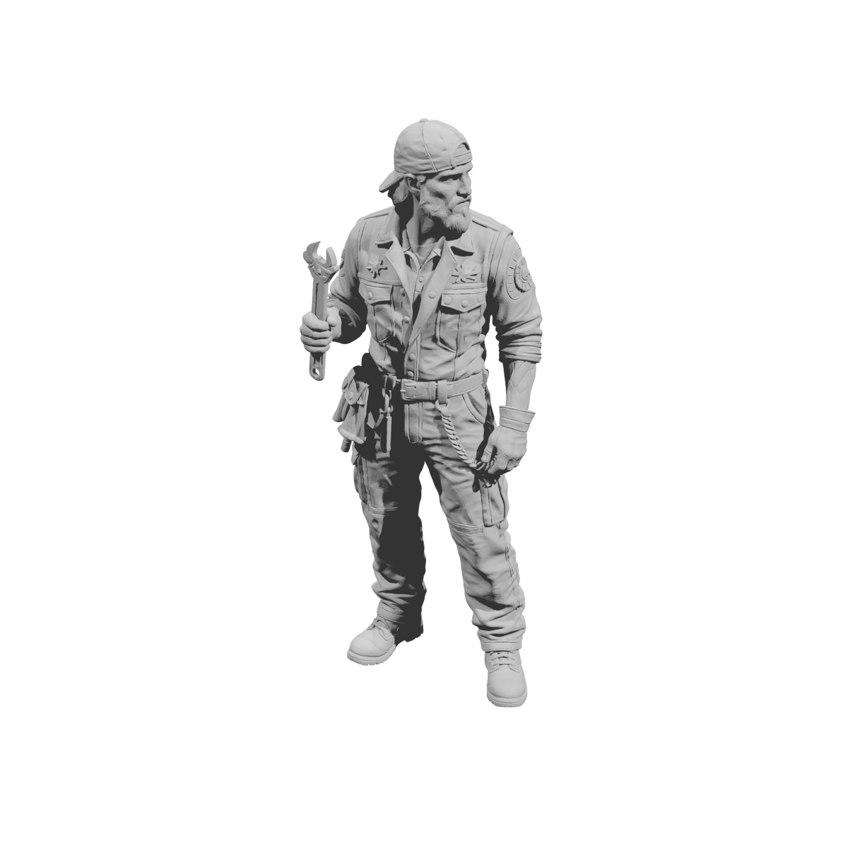 MM2267 Outlaw Biker Crew-2 Mechanic with Large Spanner