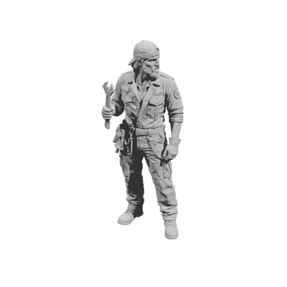 MM2267 Outlaw Biker Crew-2 Mechanic with Large Spanner