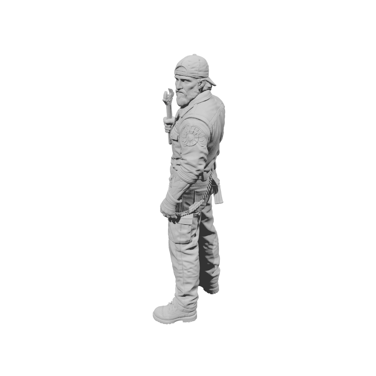 MM2267 Outlaw Biker Crew-2 Mechanic with Large Spanner