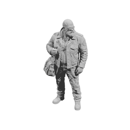 MM2269 Outlaw Biker Crew-4 Bald Man with Shoulder Bag