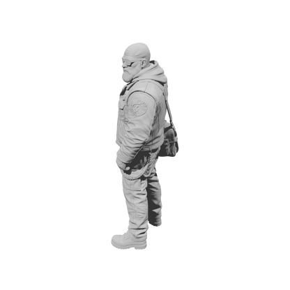 MM2269 Outlaw Biker Crew-4 Bald Man with Shoulder Bag