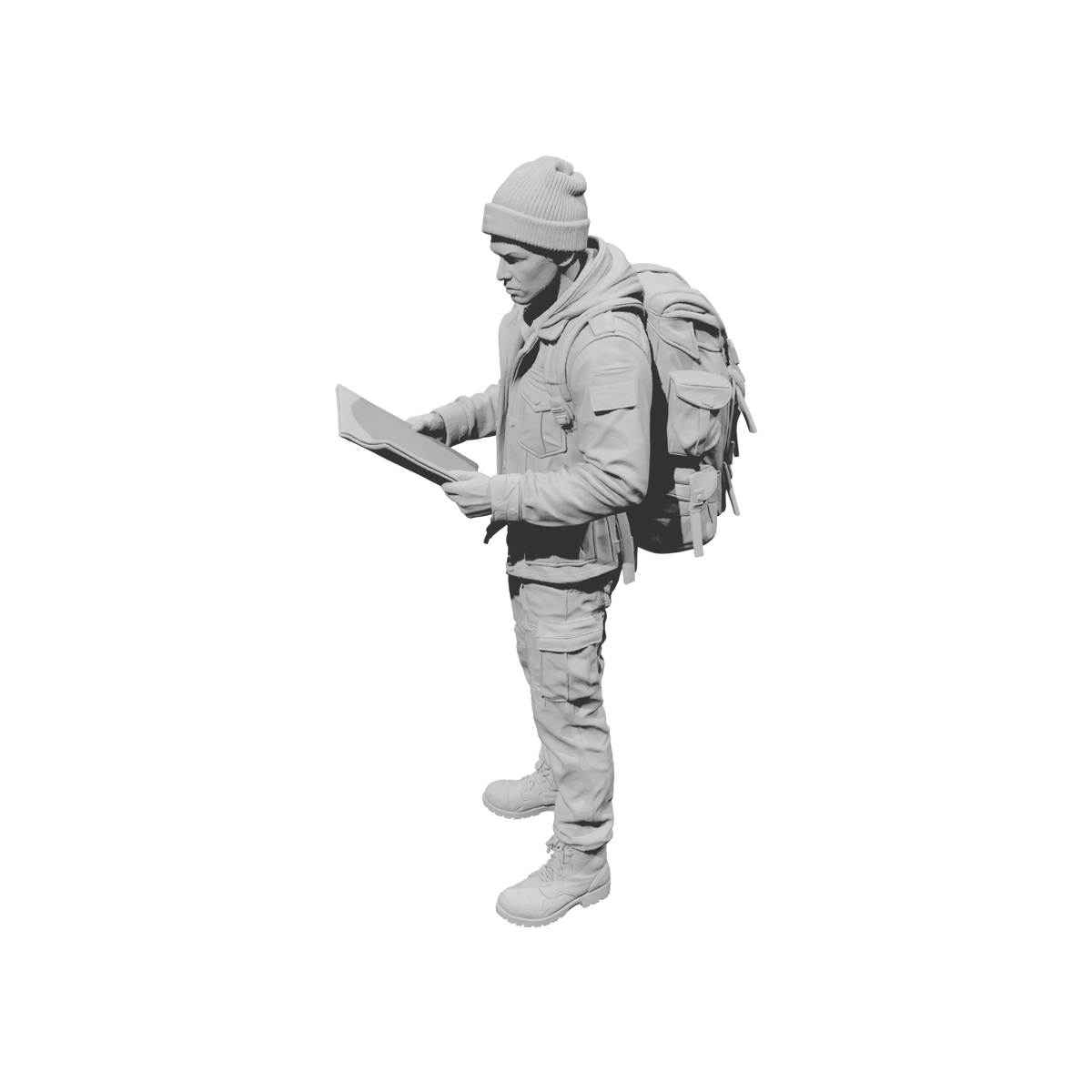 MM2271 Outlaw Biker Crew-6 Man Reading Map