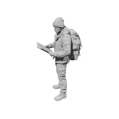 MM2271 Outlaw Biker Crew-6 Man Reading Map