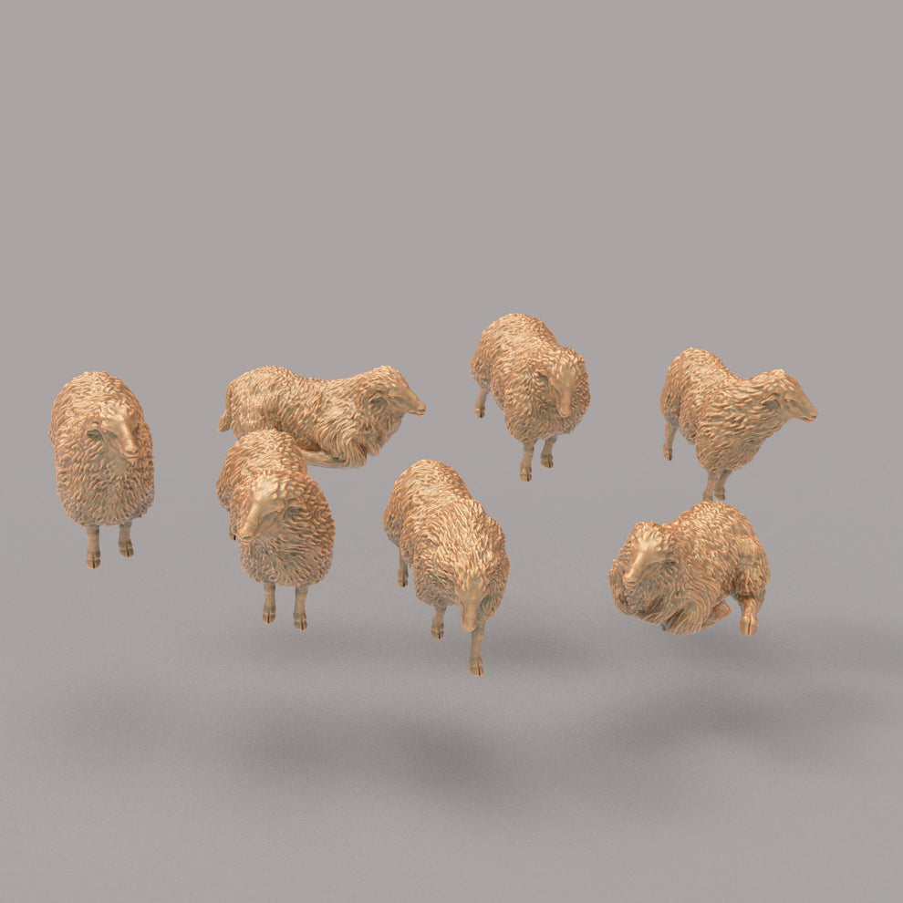 ADM2050 Small Flock of Sheep x 7 – Scale Scenery And Figures