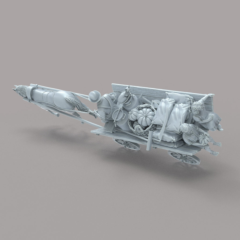 MM479 Horse and Farm Cart With Farmer