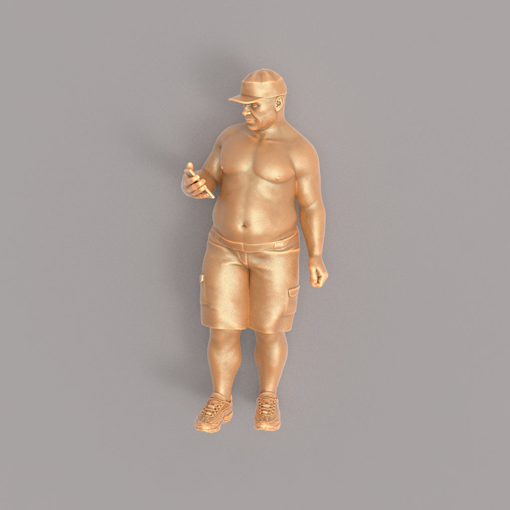 MM018 Large Male Bare Chested with Phone