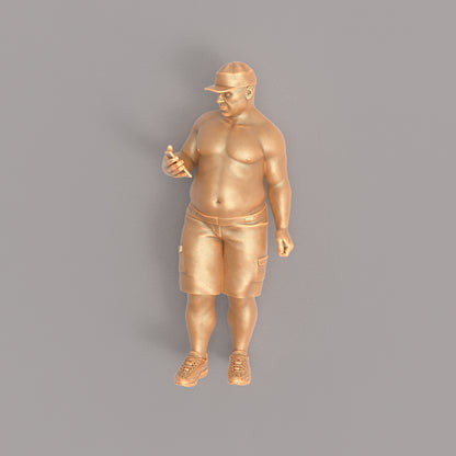 MM018 Large Male Bare Chested with Phone