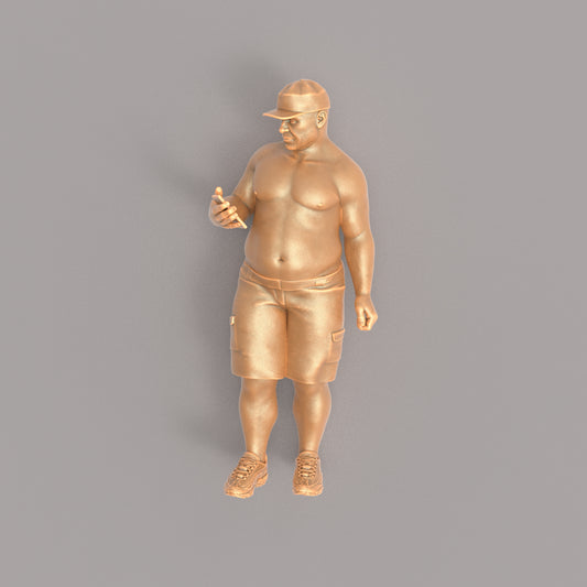 MM018 Large Male Bare Chested with Phone
