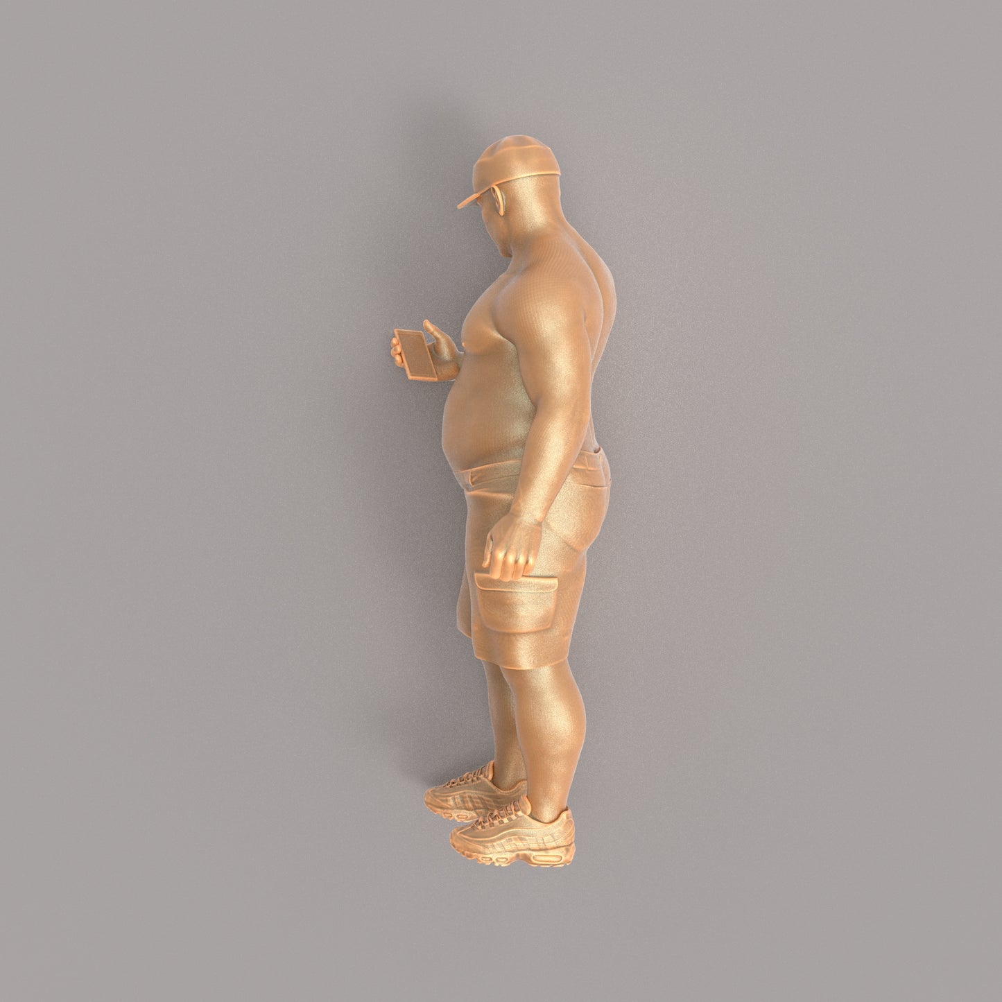 MM018 Large Male Bare Chested with Phone
