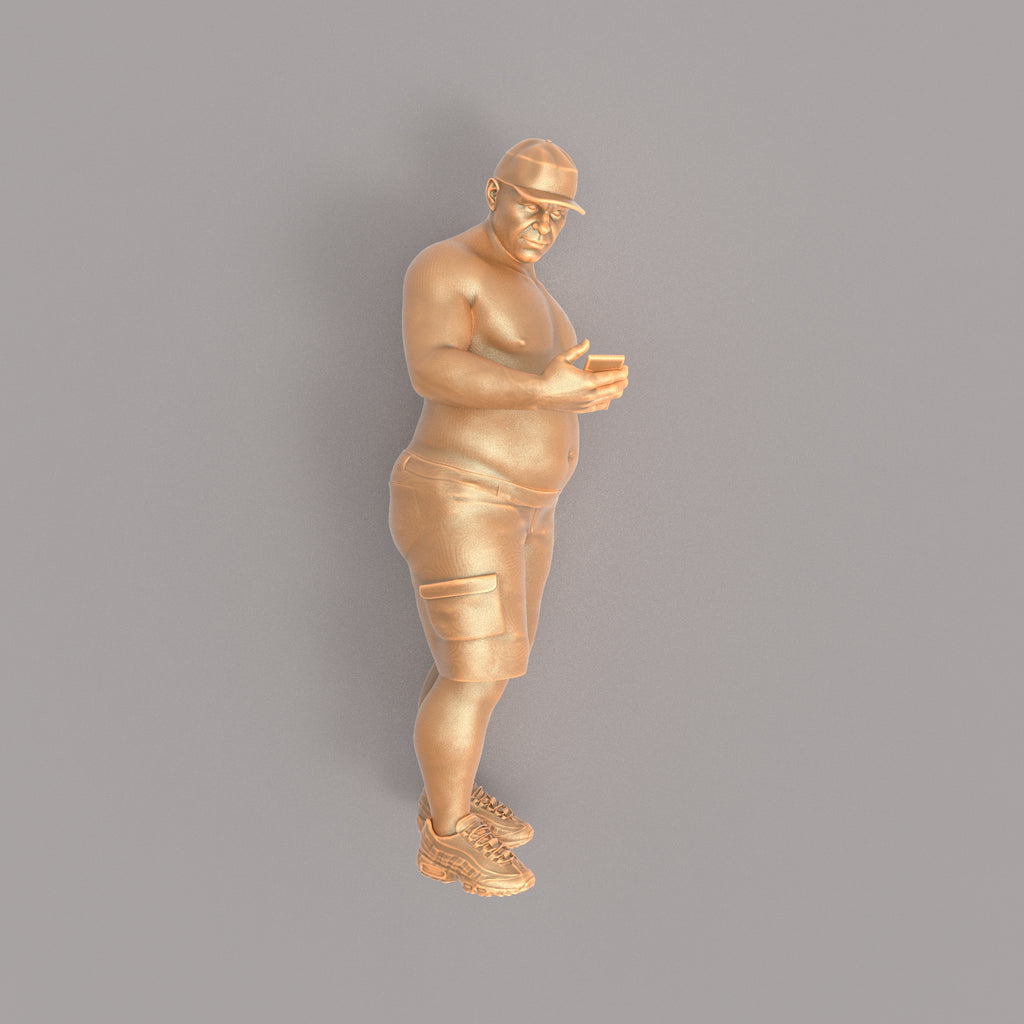 MM018 Large Male Bare Chested with Phone