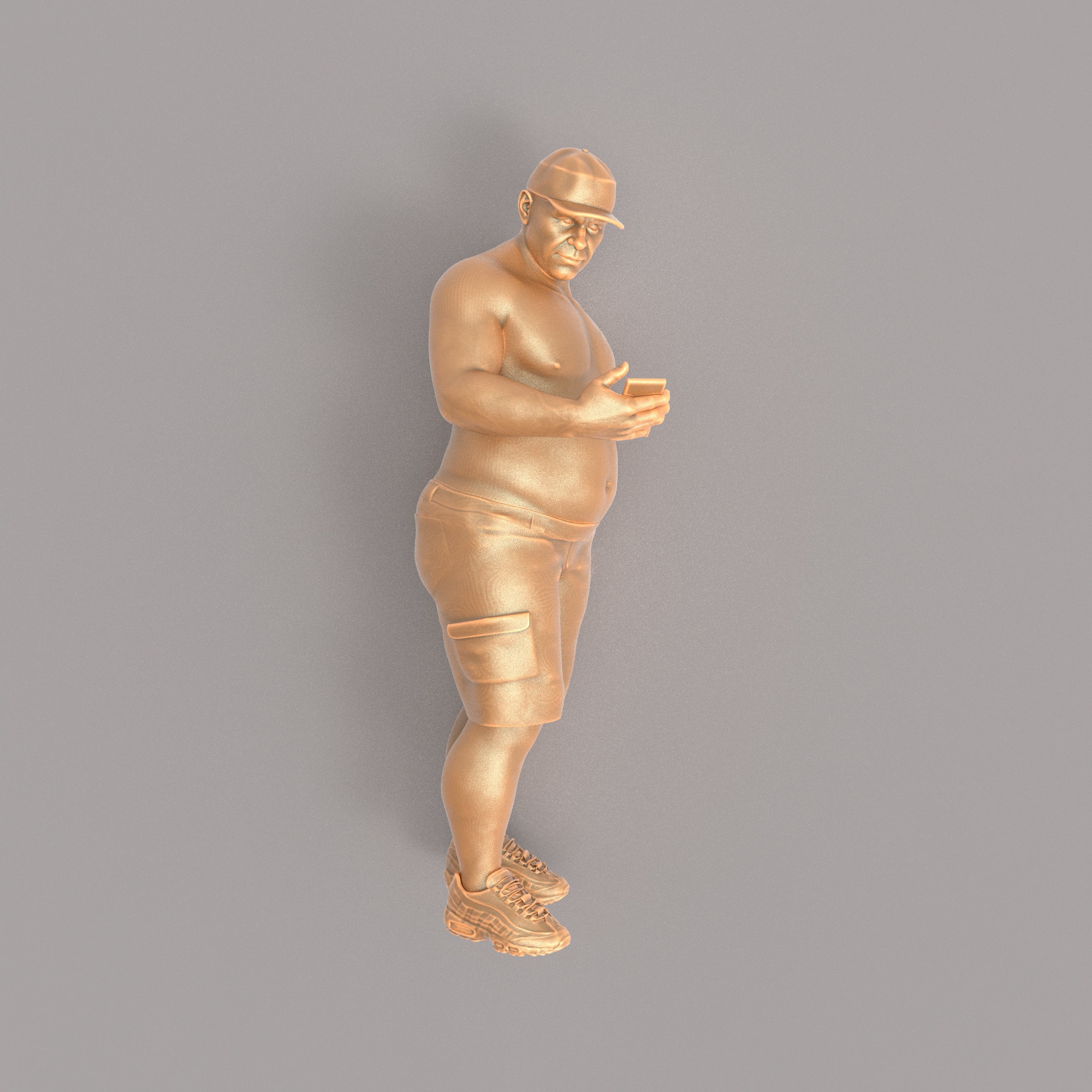 MM018 Large Male Bare Chested with Phone