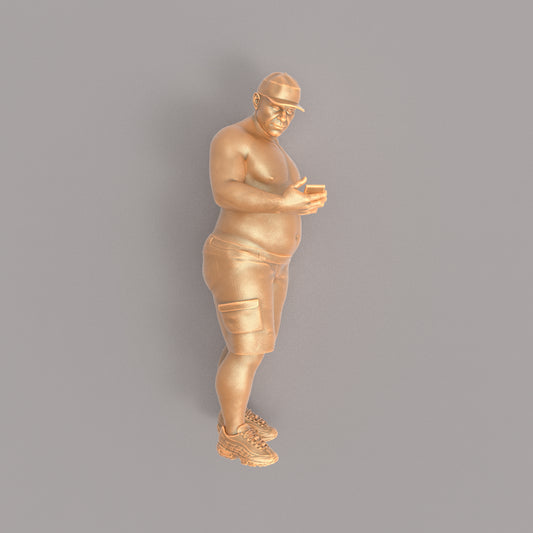 MM018 Large Male Bare Chested with Phone