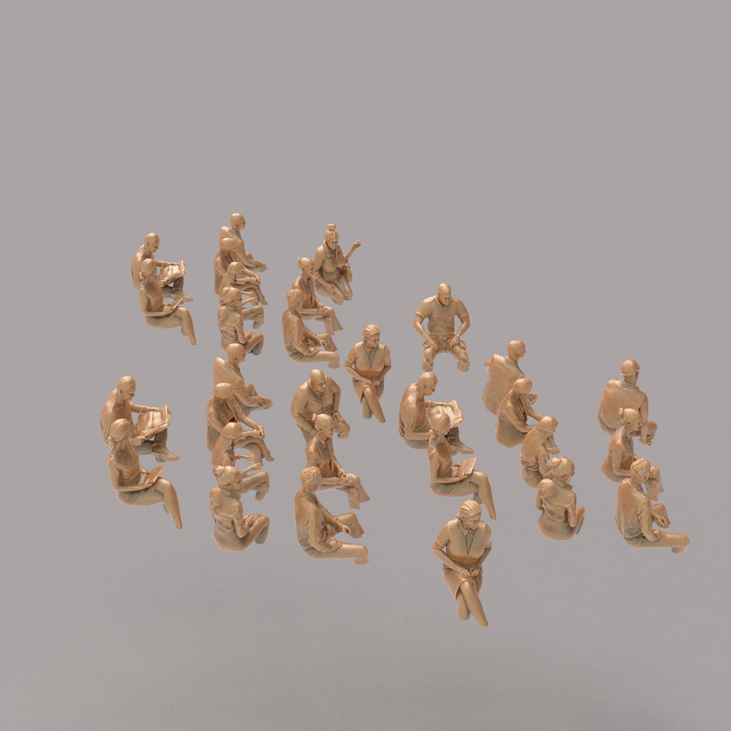 MM873 Sitting Train or Bus Passengers x 30 Legs Cut