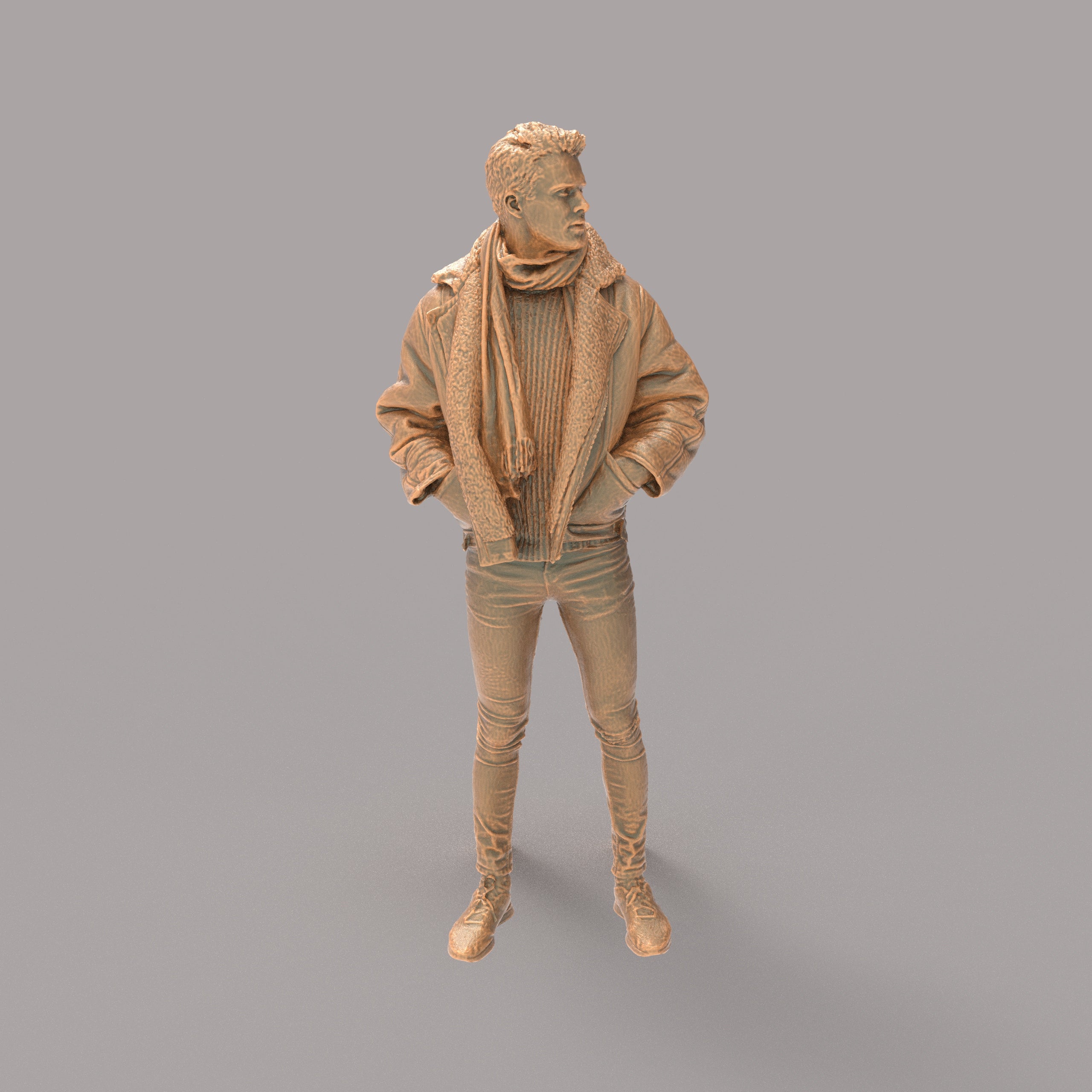 MM500 Young Smart Male Teenager in Winter Coat