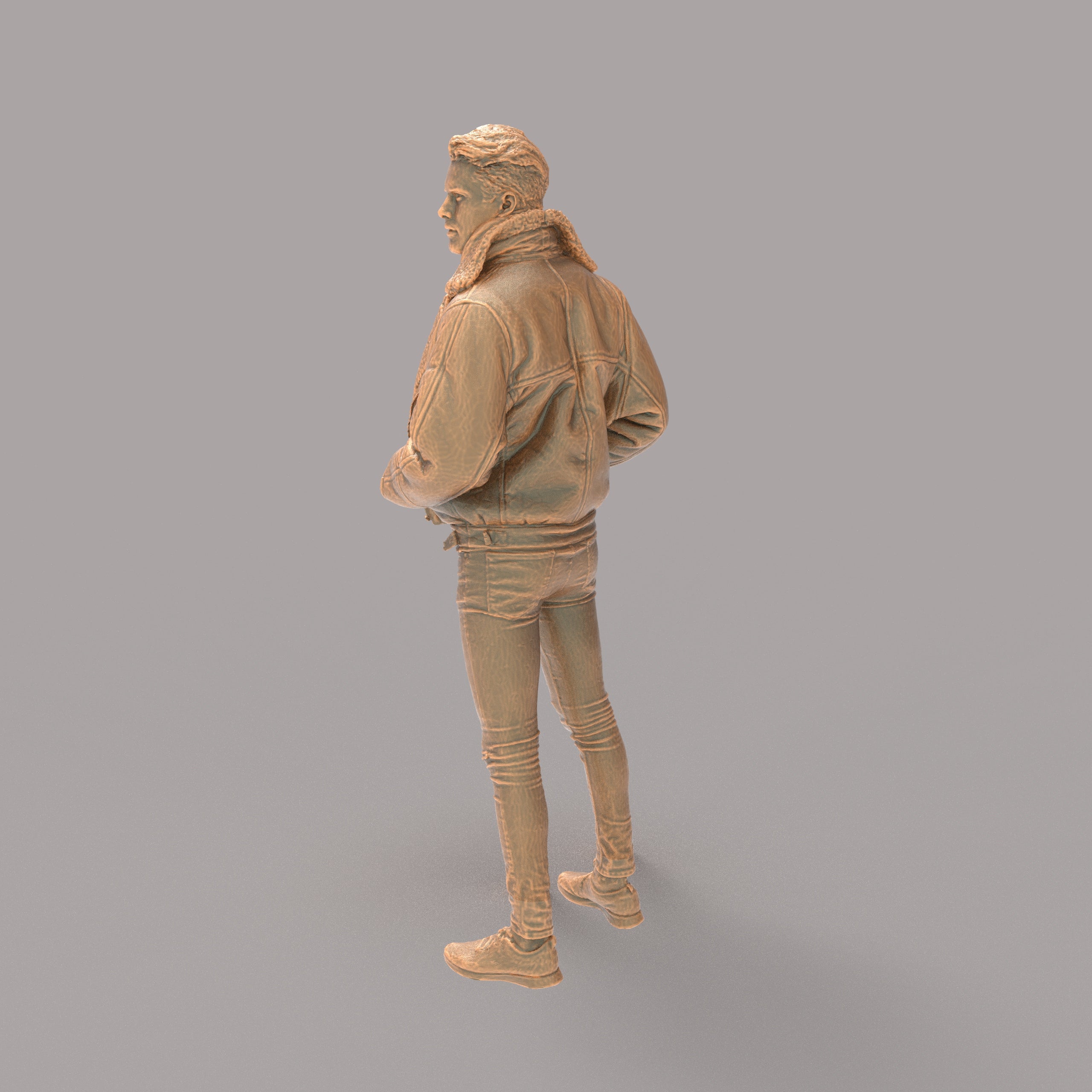 MM500 Young Smart Male Teenager in Winter Coat