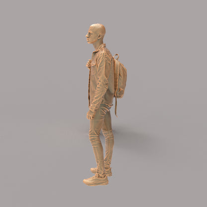 MM503 Young Smart Male Teenager with Bag