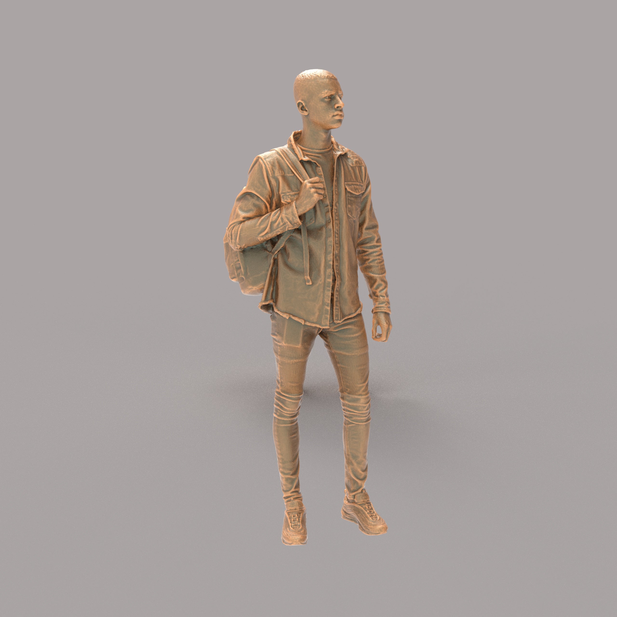 MM503 Young Smart Male Teenager with Bag