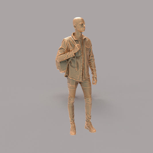 MM503 Young Smart Male Teenager with Bag