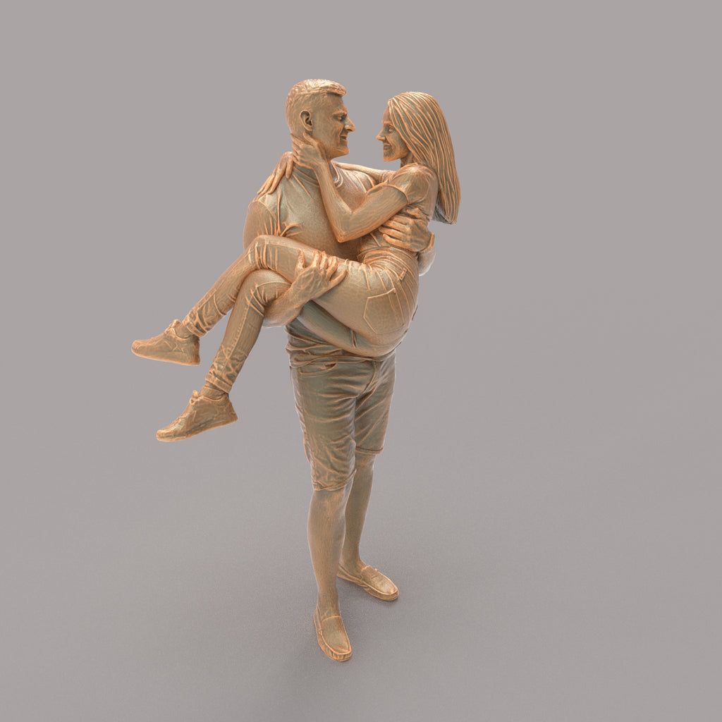 MM570 Young Couple Female in Arms of Male