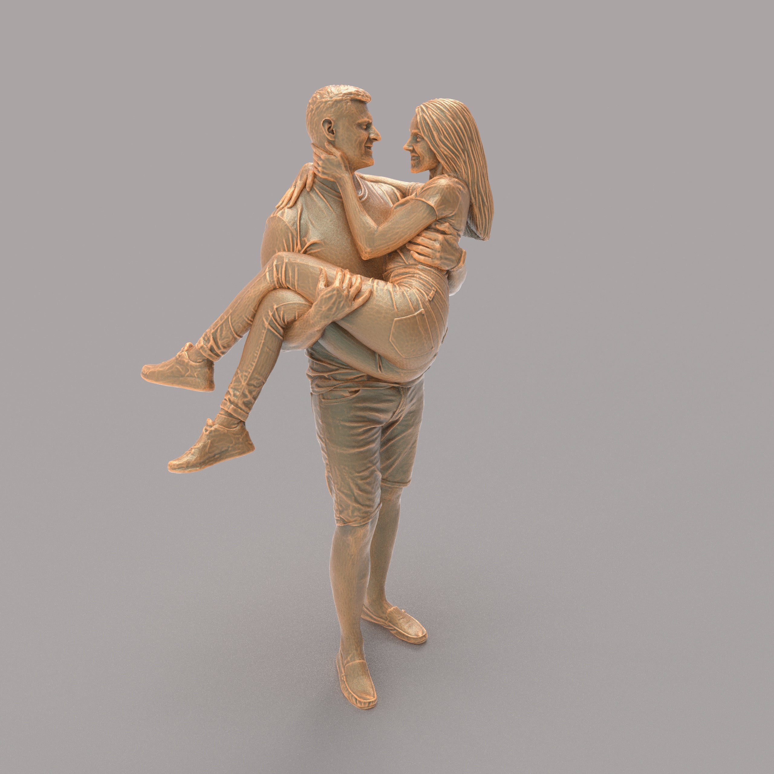 MM570 Young Couple Female in Arms of Male