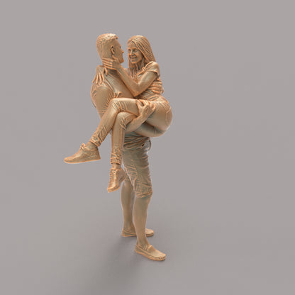 MM570 Young Couple Female in Arms of Male