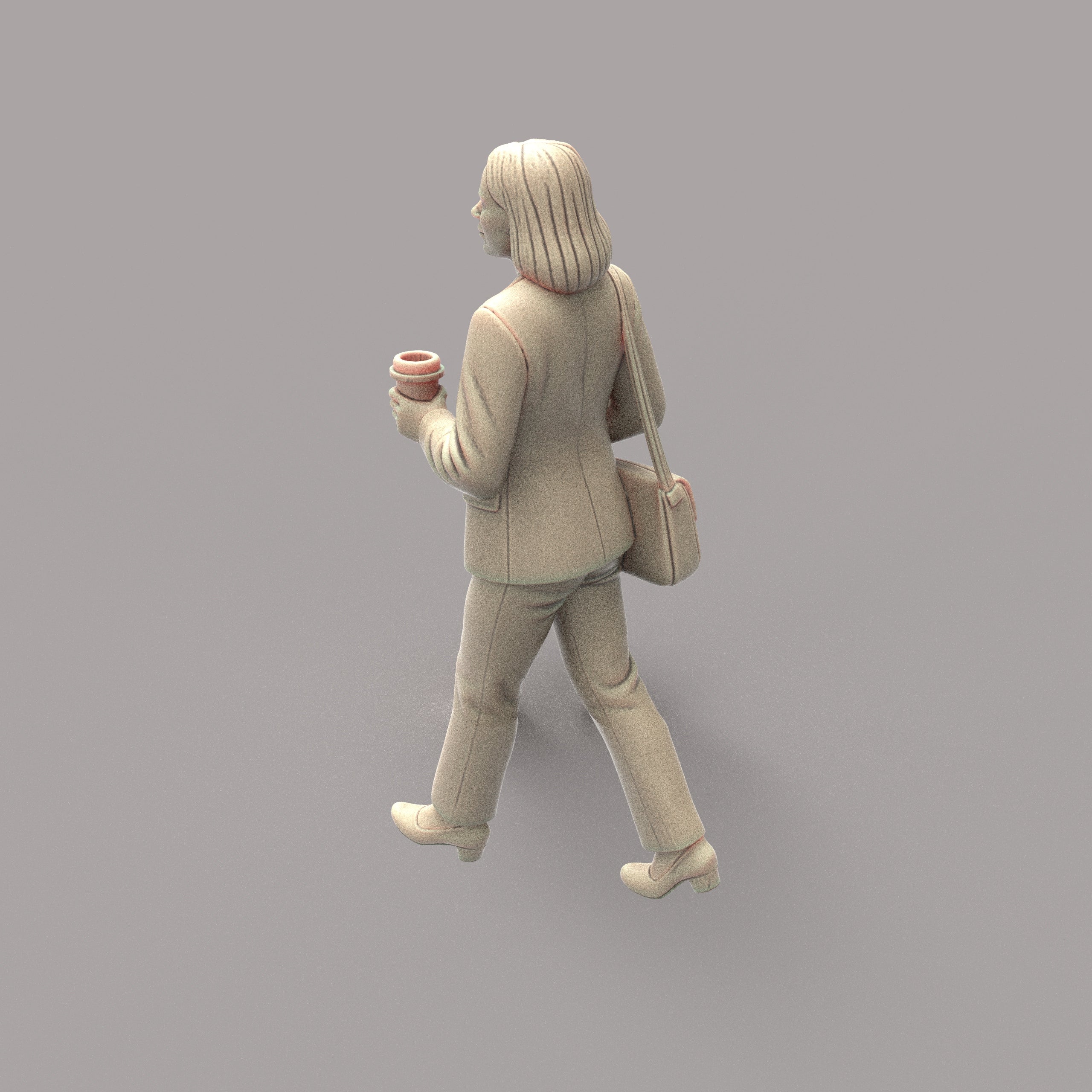 MM4168 Female Walking with Coffee