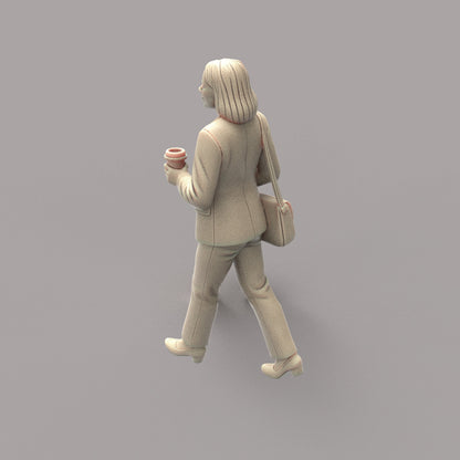 MM4449 Female Walking with Coffee