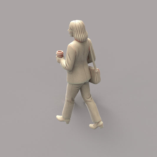MM4449 Female Walking with Coffee